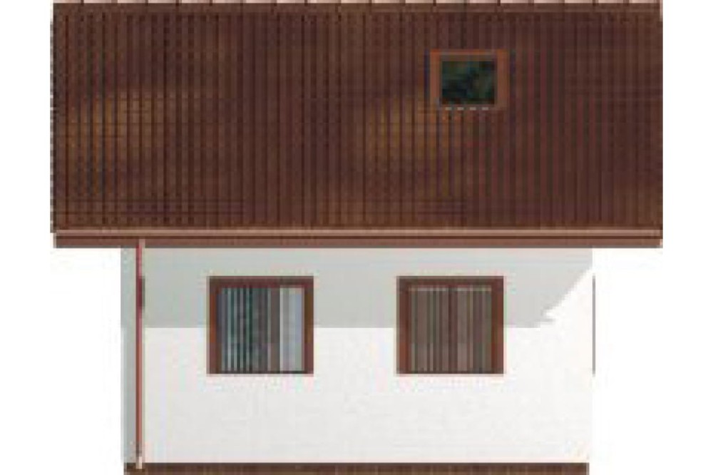 Projekt garażu jednostanowiskowego LZG-35,  parterowy bez podpiwniczenia - elewacja ogrodowa