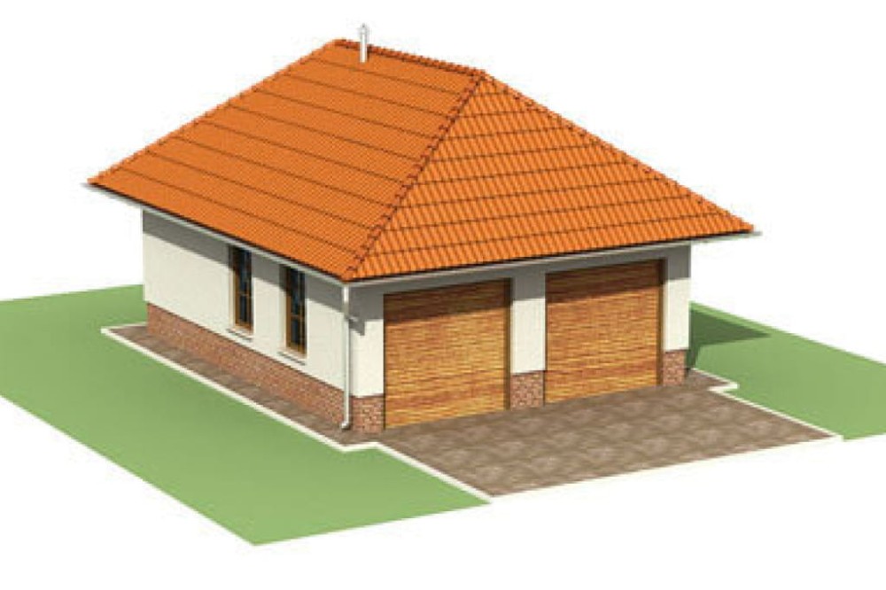 Projekt garażu dwustanowiskowego ZG-39, parterowy, bez podpiwniczenia, bez poddasza - model