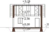 Projekt garażu dwustanowiskowego LZG-106, parterowy, bez poddasza, niepodpiwniczony - przekrój B-B