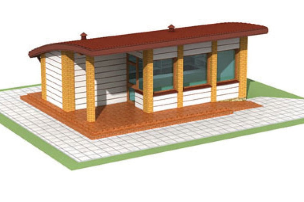 Projekt sklepu LZG-58, parterowy, niepodpiwniczony, bez garażu - model