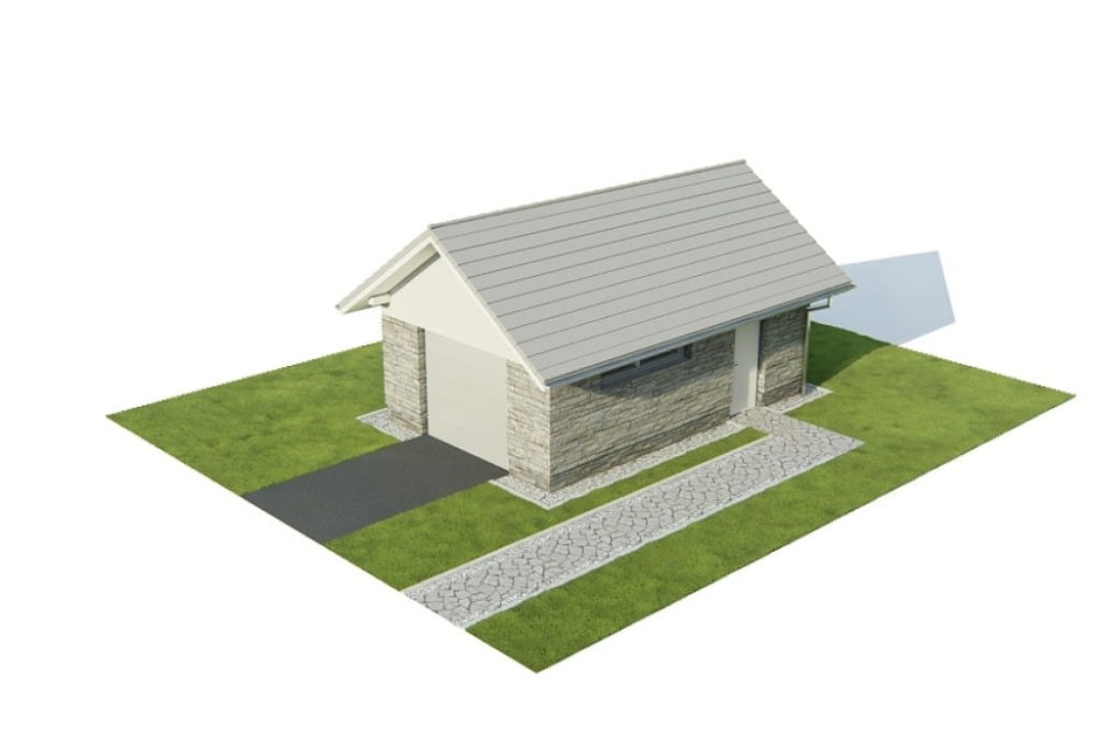 Projekt garażu jednostanowiskowego ZG-113, parterowy, bez poddasza, niepodpiwniczony - model