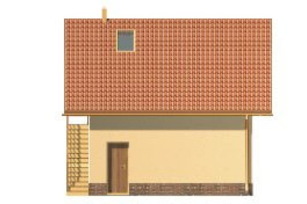 Projekt garażu jednostanowiskowego ZG-48,  parterowy z poddaszem użytkowym, bez podpiwniczenia - elewacja lewa
