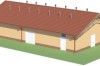 Projekt stajnii LZG-84,  parterowy, niepodpiwniczony - model