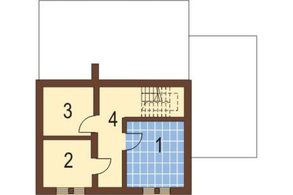 Projekt domu Przysieka DM-5531,  parterowy z poddaszem mieszkalnym, częściowo podpiwniczony, z garażem - rzut piwnicy