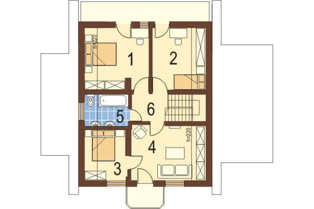 Projekt domu Przysieka DM-5531,  parterowy z poddaszem mieszkalnym, częściowo podpiwniczony, z garażem - rzut poddasza