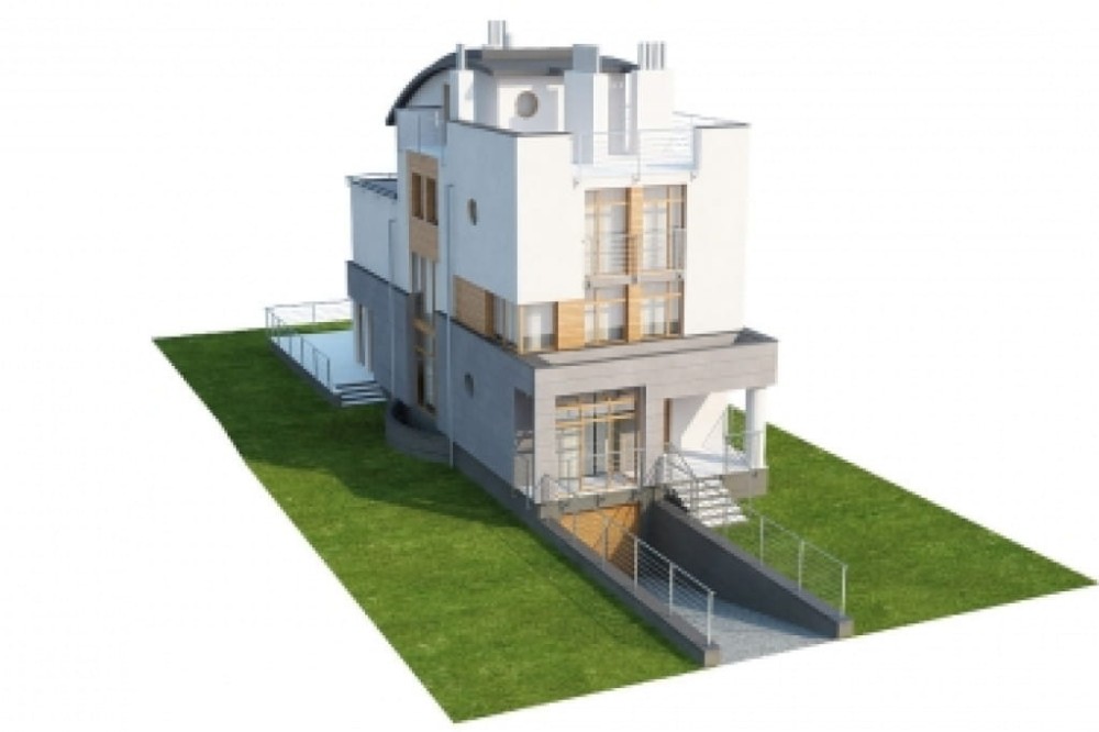 Projekt domu Okszów 2 L-6195, trzypiętrowy, podpiwniczony z garażem - model