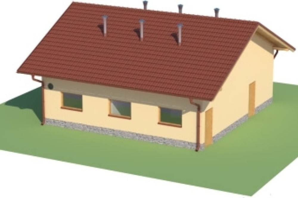 Projekt tuczarni LZG-76, parterowy, niepodpiwniczony, bez poddasza - model