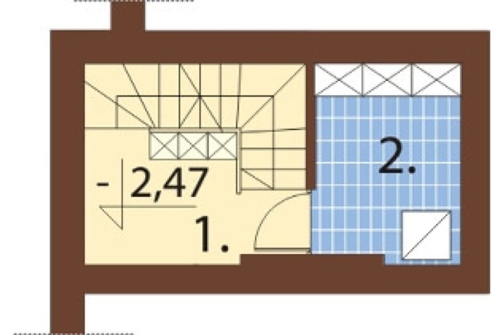 Projekt domu Chociejów N DM-6149 N, parterowy z poddaszem mieszkalnym, z garażem, częściowo podpiwniczony - rzut piwnicy