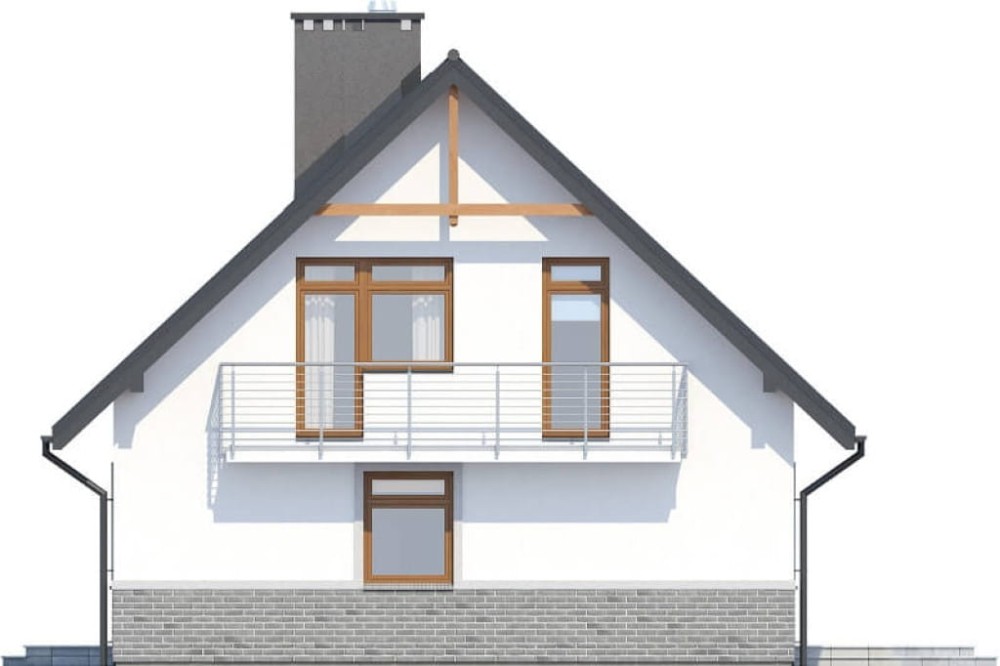 Projekt domu Chociejów N DM-6149 N, parterowy z poddaszem mieszkalnym, z garażem, częściowo podpiwniczony - elewacja lewa