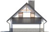 Projekt domu Chociejów N DM-6149 N, parterowy z poddaszem mieszkalnym, z garażem, częściowo podpiwniczony - elewacja prawa