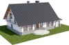 Projekt domu Chociejów N DM-6149 N, parterowy z poddaszem mieszkalnym, z garażem, częściowo podpiwniczony - model