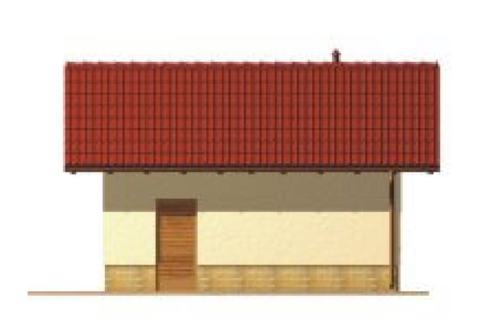 Projekt garażu jednostanowiskowego ZG-47, parterowy, niepodpiwniczony - elewacja prawa
