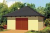Projekt garażu jednostanowiskowego ZG-46, parterowy, niepodpiwniczony - kolorystyka wersja 4