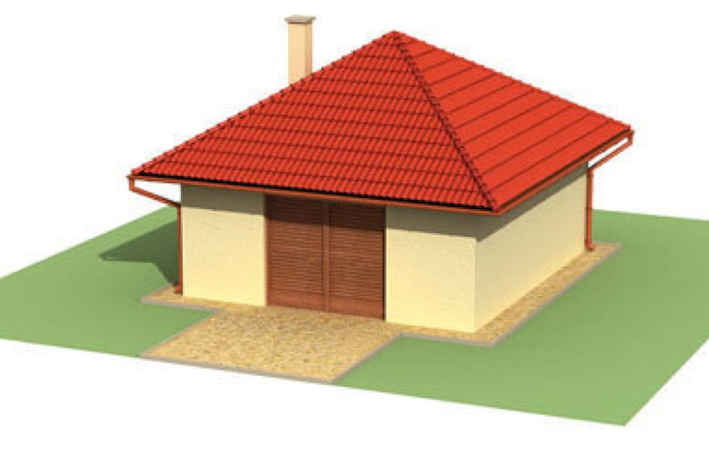 Projekt garażu jednostanowiskowego ZG-46, parterowy, niepodpiwniczony - model