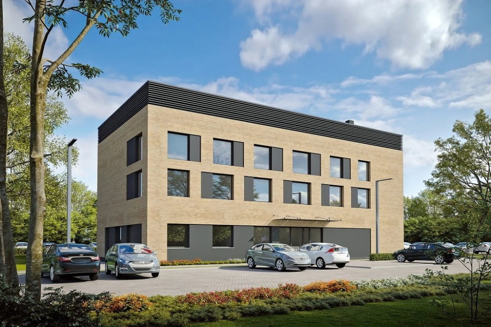 Projekt centrum sportu K-137, dwukondygnacyjny (parter i piętro), bez garażu i piwnicy-kolorystyka wersja 1