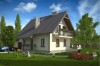 Projekt domu Turowice B2 L-6190 B, parterowy, z poddaszem użytkowym, jednorodzinny, tradycyjny, z garażem, z podpiwniczeniem - kolorystyka wersja 1