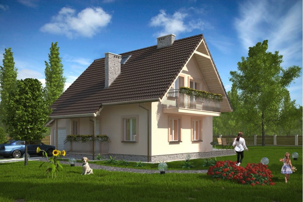 Projekt domu L-6190 B - wykończenie elewacji