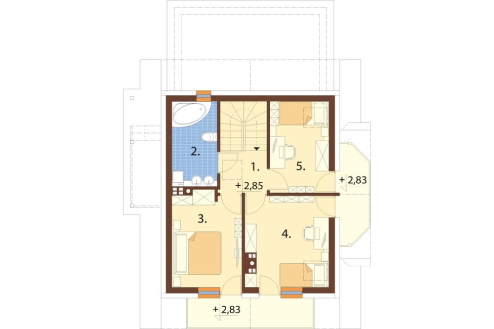 Projekt domu L-6190 B - rzut poddasza