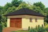 Projekt garażu jednostanowiskowego LZG-32, parterowy, bez podpiwniczenia - kolorystyka wersja 4