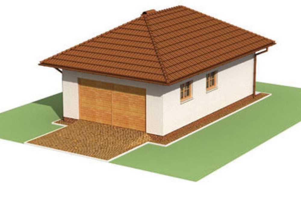 Projekt garażu jednostanowiskowego LZG-32, parterowy, bez podpiwniczenia - model