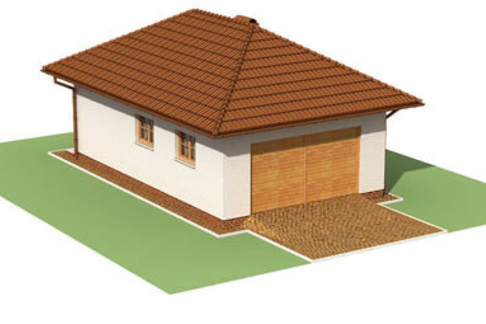 Projekt garażu jednostanowiskowego ZG-32, parterowy, bez podpiwniczenia - model