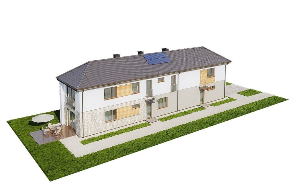 Projekt domu Ergium 2 L-6770, jednorodzinny dwulokalowy parterowy z poddaszem użytkowym, garażem jednostanowiskowym, niepodpiwniczony - model
