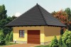 Projekt garażu jednostanowiskowego ZG-44, parterowy, bez podpiwniczenia - kolorystyka wersja 4
