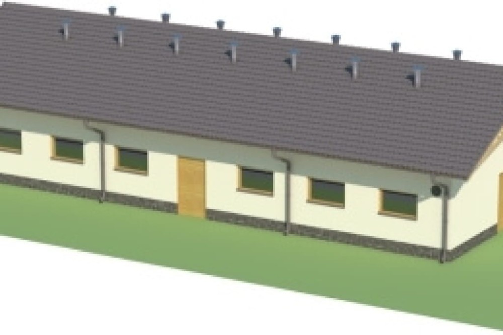 Projekt chlewni LZG-69, parterowy niepodpiwniczony, bez poddasza - model