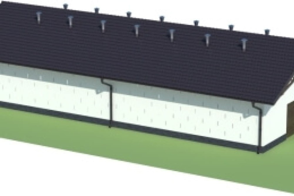 Projekt stodoły LZG-74, parterowy, niepodpiwniczony, bez poddasza - model