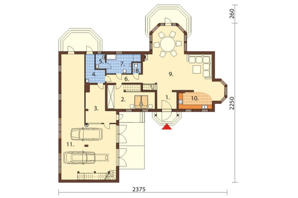 Projekt domu Rozmarynów DM-6328, parterowy, z poddaszem niemieszkalnym, bez podpiwniczenia - rzut parteru