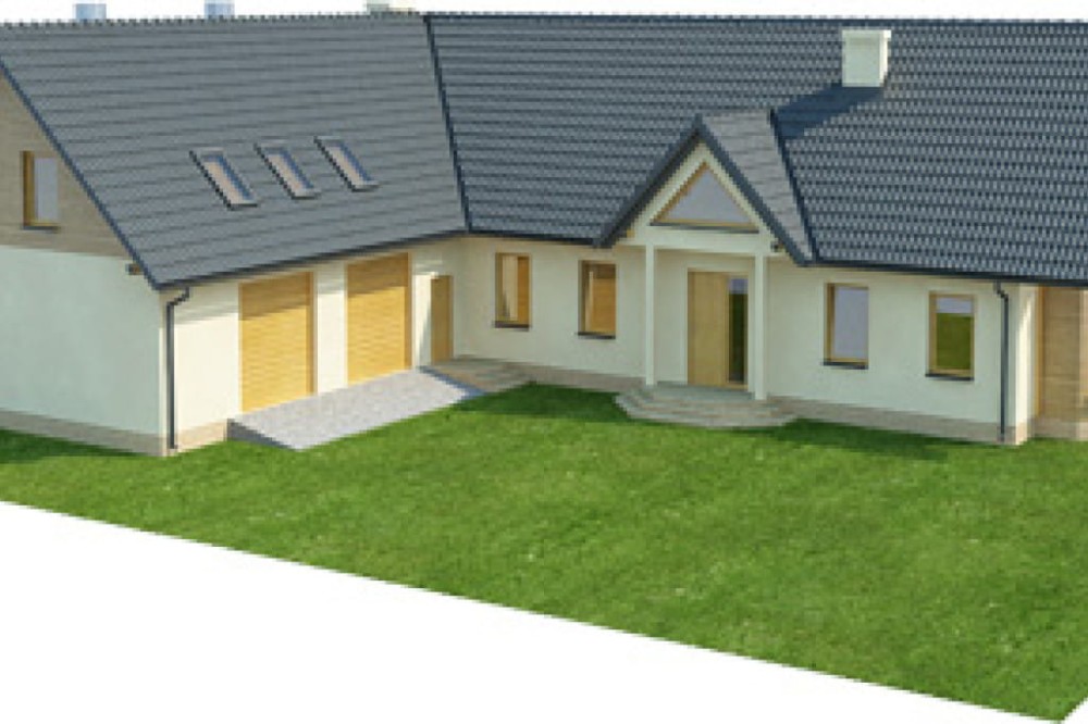 Projekt domu Rozmarynów DM-6328, parterowy, z poddaszem niemieszkalnym, bez podpiwniczenia - model