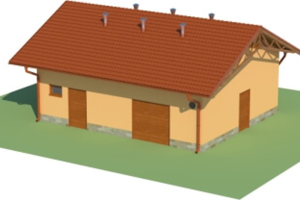 Projekt stajnii ZG-66, parterowy, niepodpiwniczony, bez poddasza - model