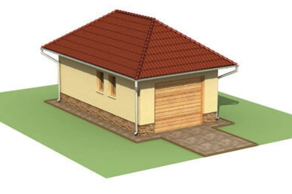 Projekt garażu jednostanowiskowego ZG-40, parterowy, bez podpiwniczenia - model