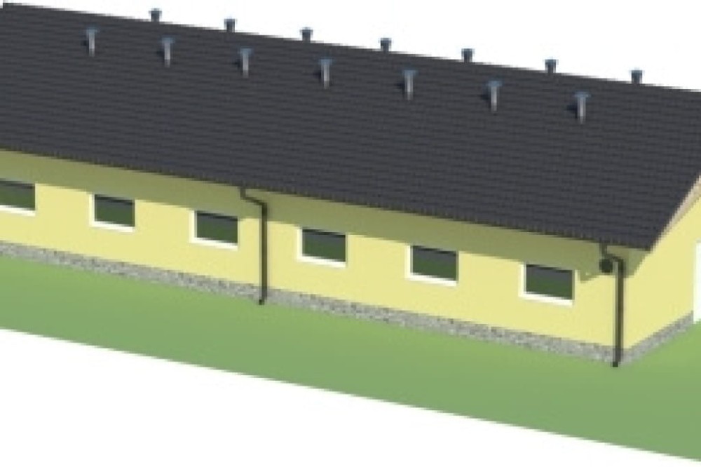Projekt tuczarni LZG-70, parterowy, niepodpiwniczony, bez poddasza - model