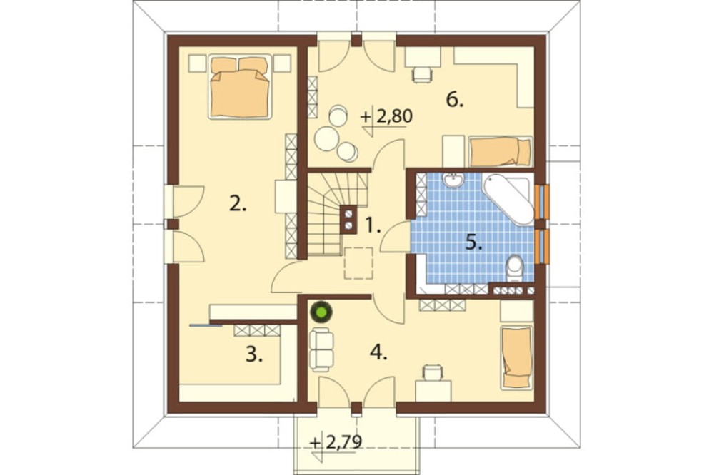 Projekt domu Piekary DM-6337, jednorodzinny, parterowy z poddaszem mieszkalnym, bez podpiwniczenia - rzut poddasza