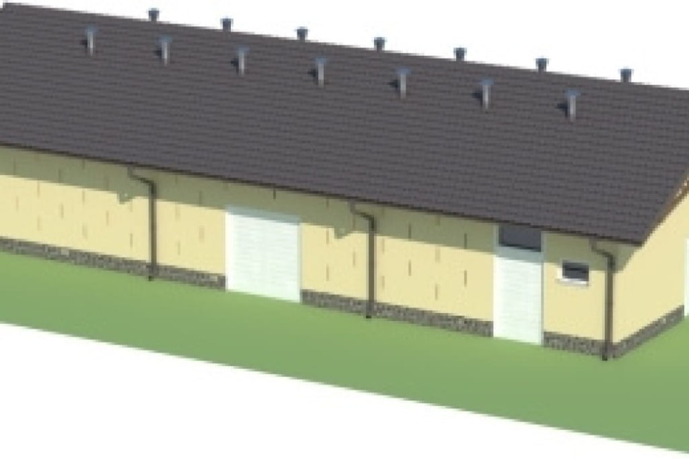 Projekt stajni LZG-72, parterowy, niepodpiwniczony - model