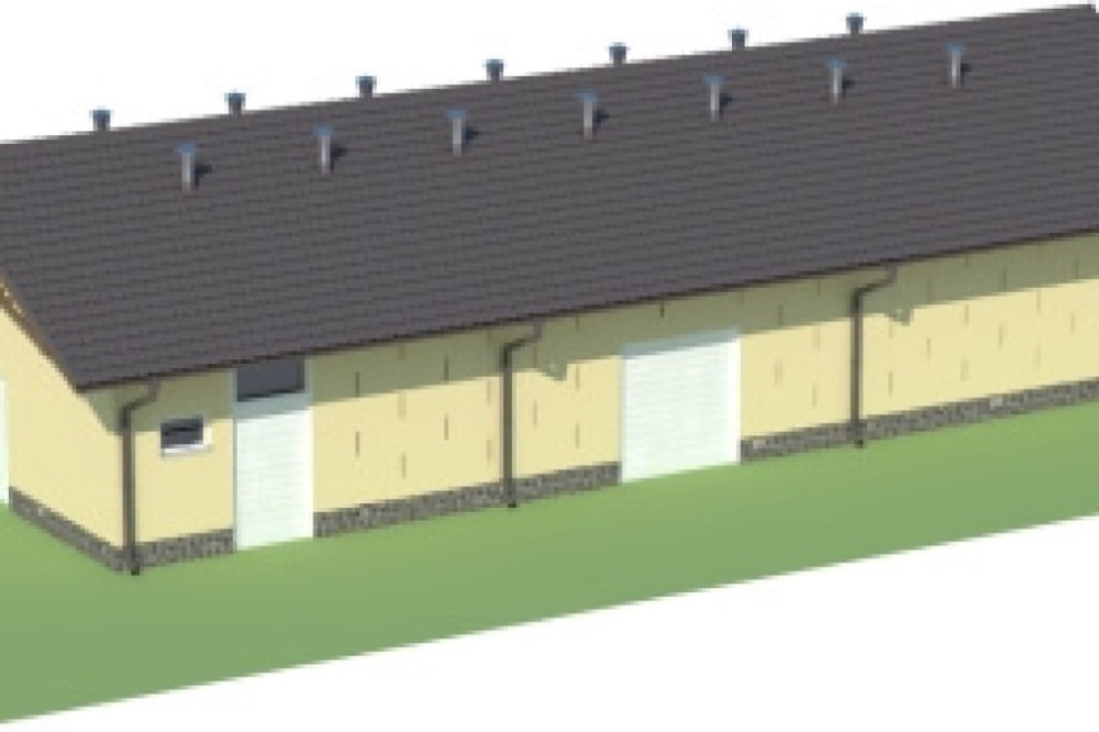 Projekt stajni ZG-72, parterowy, niepodpiwniczony - model