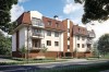 Projekt budynku wielorodzinnego DM-6793, czterokondygnacyjny z garażem wielostanowiskowym, bez podpiwniczenia - kolorystyka wersja 2