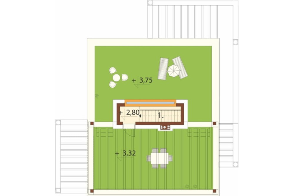 Projekt domu Atra DM-6875, parterowy, bez podpiwniczenia – rzut piętra