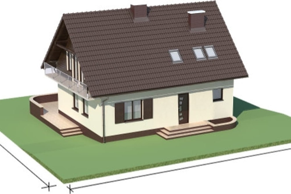 Projekt domu Dwerniczek N DM-5573 N, parterowy z poddaszem mieszkalnym, bez podpiwniczenia - model