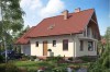 Projekt domu Bliżyce N DM-6199 N, parterowy z poddaszem mieszkalnym, częściowo podpiwniczony, z garażem - kolorystyka wersja 4