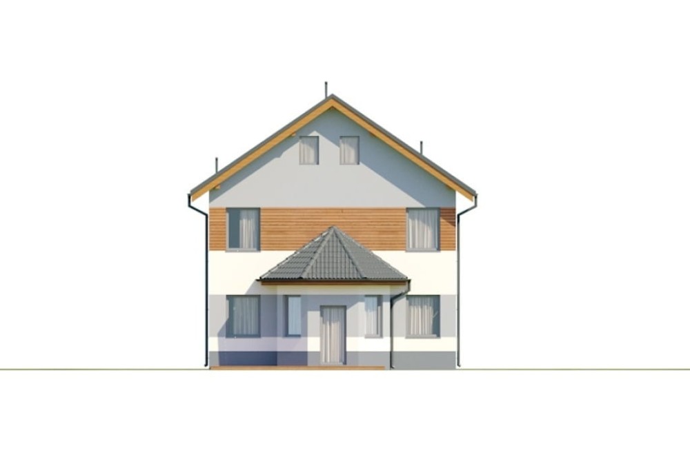 Projekt domu Hispalis 2 L-6742, piętrowy ze strychem, niepodpiwniczony, bez garażu - elewacja ogrodowa