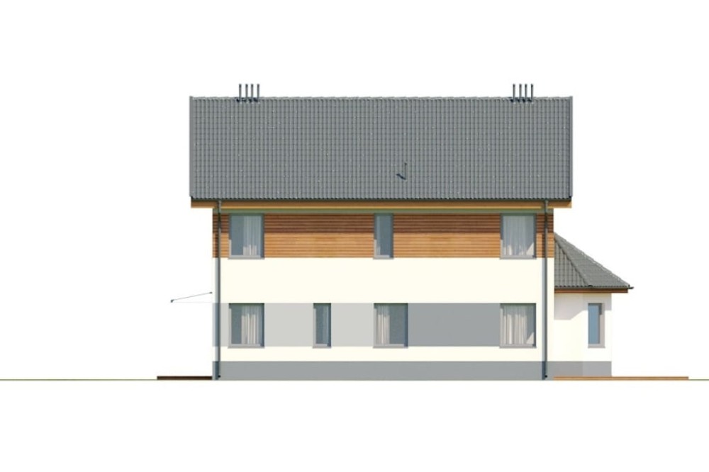 Projekt domu Hispalis 2 L-6742, piętrowy ze strychem, niepodpiwniczony, bez garażu - elewacja prawa