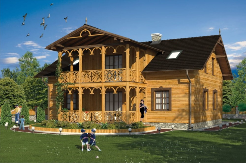 Projekt domu Krosna DM-6480, parterowy z poddaszem mieszkalnym, bez podpiwniczenia - kolorystyka wersja 1