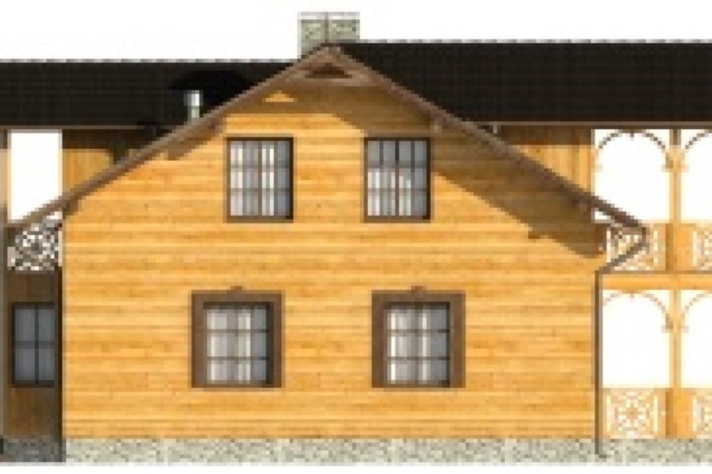 Projekt domu Krosna DM-6480, parterowy z poddaszem mieszkalnym, bez podpiwniczenia -elewacja prawa