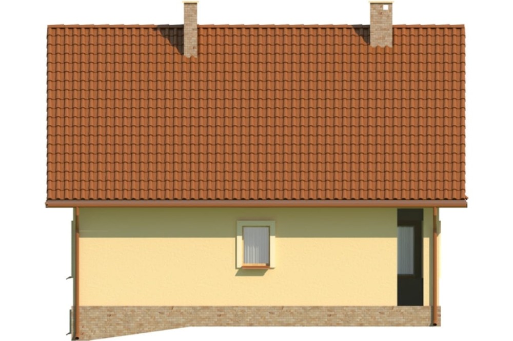 Projekt domu Rymanów DM-6051, parterowy z poddaszem mieszkalnym, częściowo podpiwniczony - elewacja ogrodowa