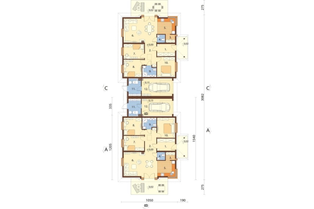 Projekt domu Ercor BL  DM-6877 BL, parterowy, niepodpiwniczony, z garażem - rzut parteru