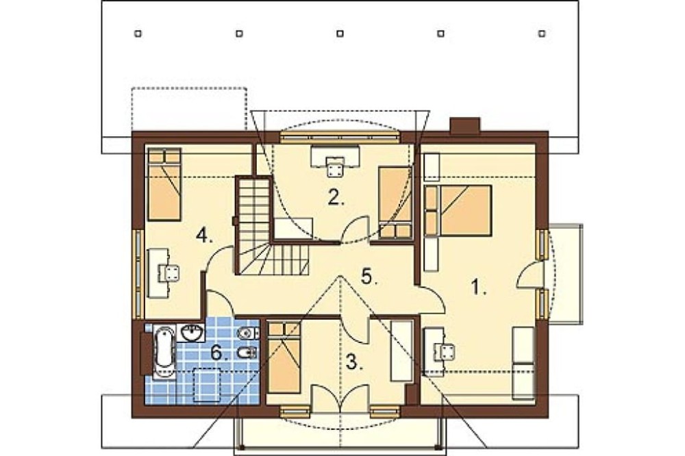 Projekt domu Kamieniec DM-6250, parterowy z poddaszem mieszkalnym, bez podpiwniczenia - rzut poddasza