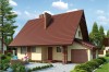 Projekt domu Gruszewo DM-6271, parterowy z poddaszem mieszkalnym, częściowo podpiwniczony - kolorystyka wersja 3