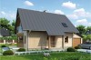 Projekt domu Puzary L-6294, parterowy z poddaszem użytkowym, z garażem jednostanowiskowym, częściowo podpiwniczony - kolorystyka wersja 1
